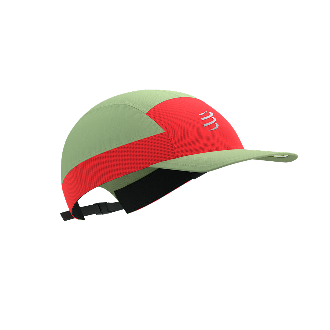 5 Panel Light Cap - NILE/FLUO RED
