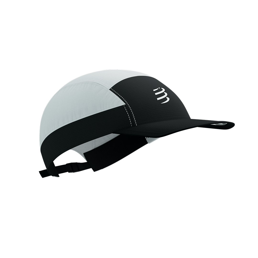 5 Panel Light Cap White Black