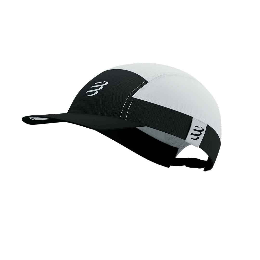 5 Panel Light Cap White Black