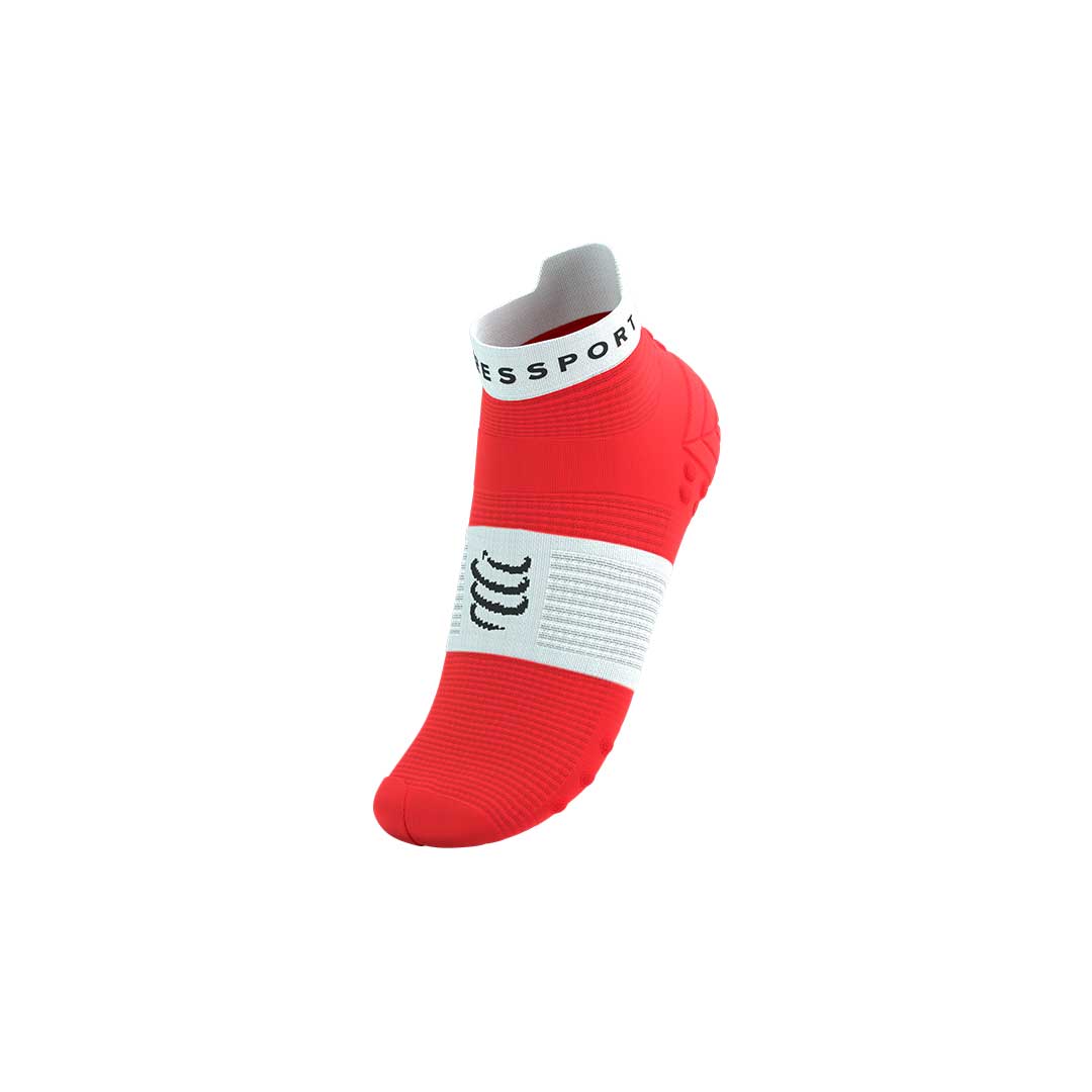 PRO RACING SOCKS RUN LOW FLUO RED/WHITE