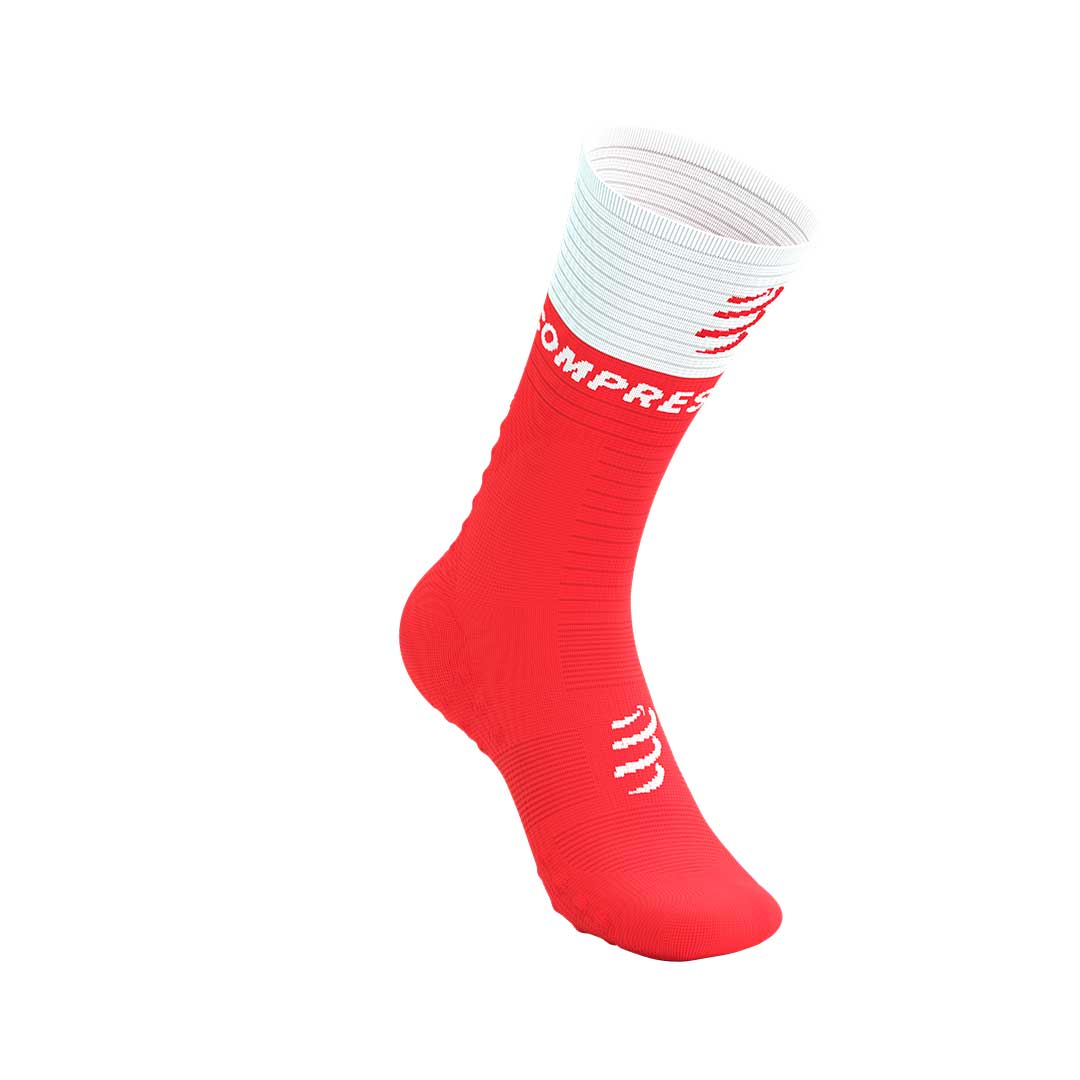 Mid Compression Socks V2.0 - FLUO RED/WHITE