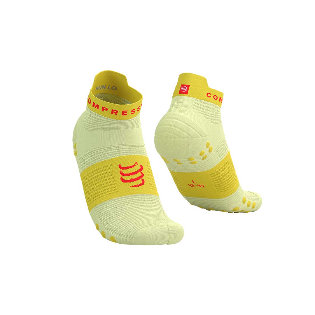 PRO RACING SOCKS RUN LOW ELF YELLOW/FLUO RED