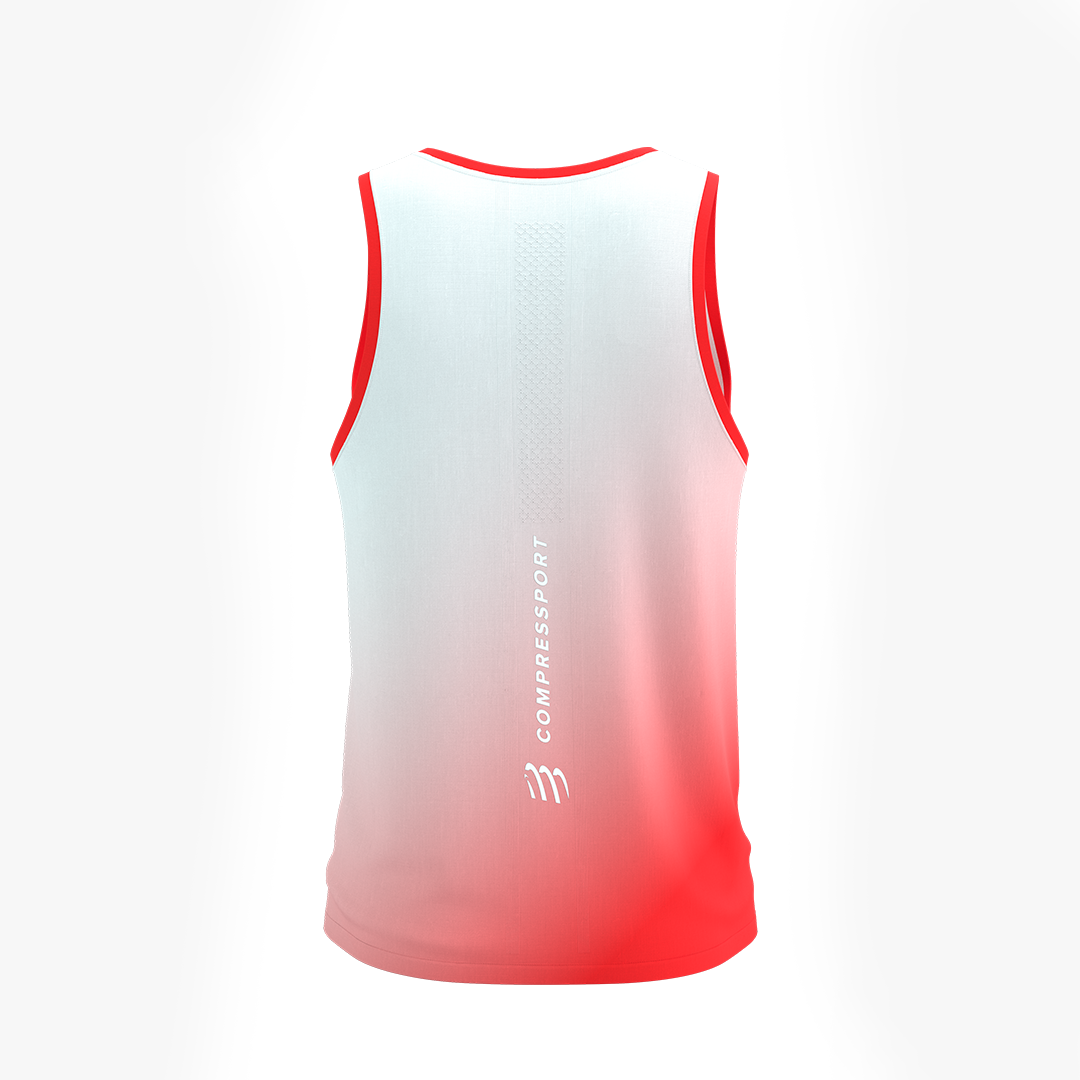 PERFORMANCE SINGLET M Fluo Red/White
