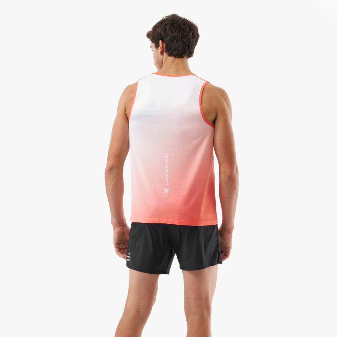 PERFORMANCE SINGLET M Fluo Red/White