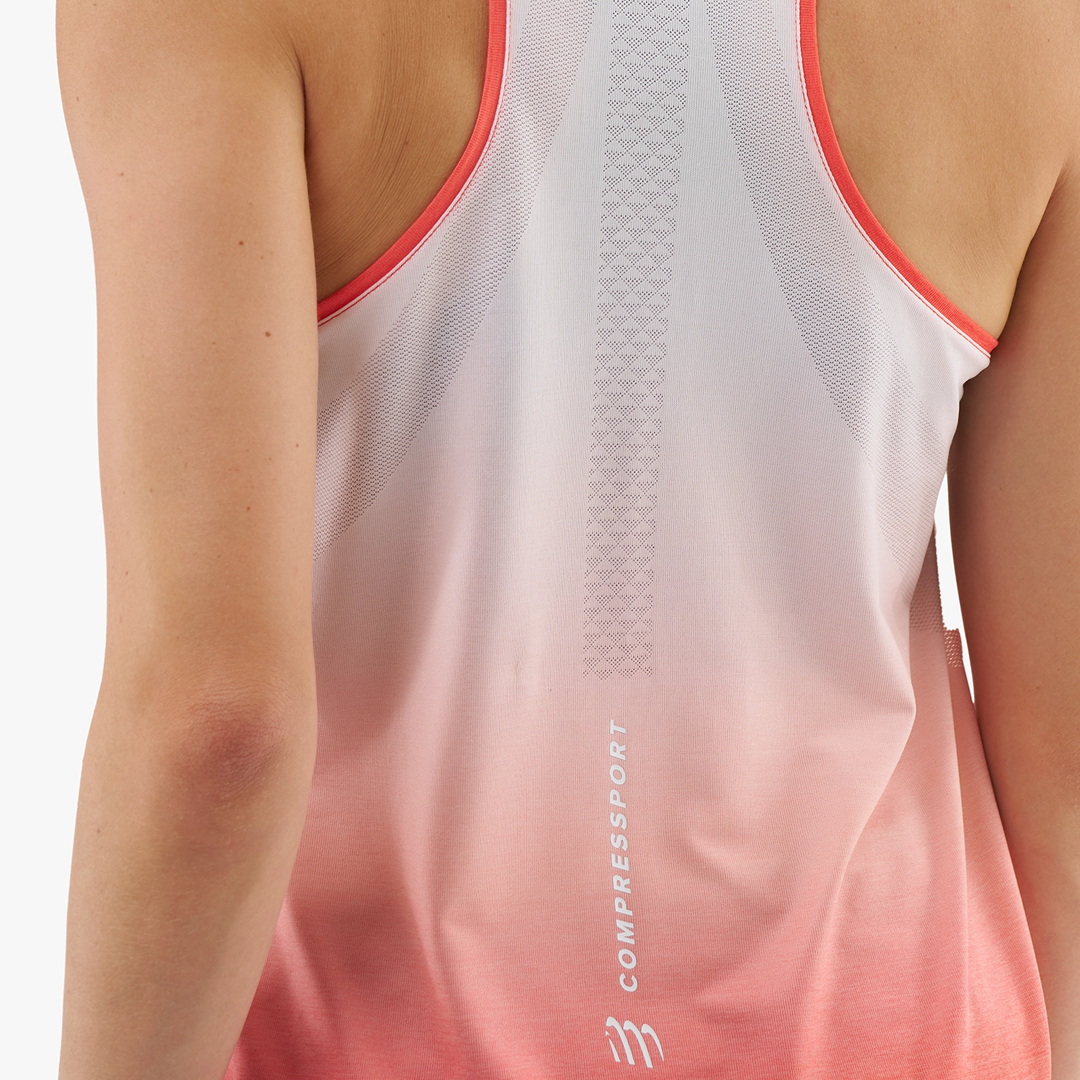 PERFORMANCE SINGLET WOMAN Fluo Red/White