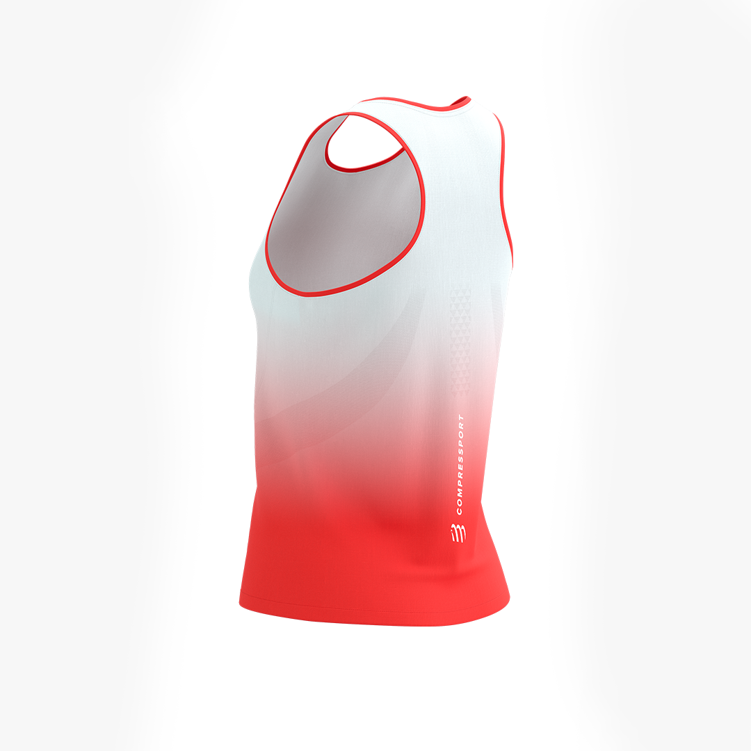 PERFORMANCE SINGLET WOMAN Fluo Red/White