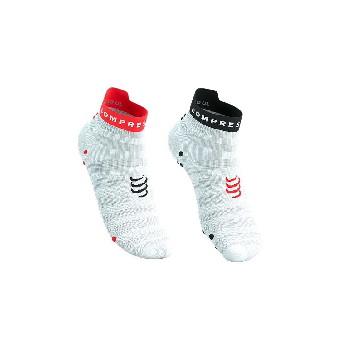 Pro Racing Socks v4.0 Ultralight Run Low WHITE/FLUO RED/BLACK