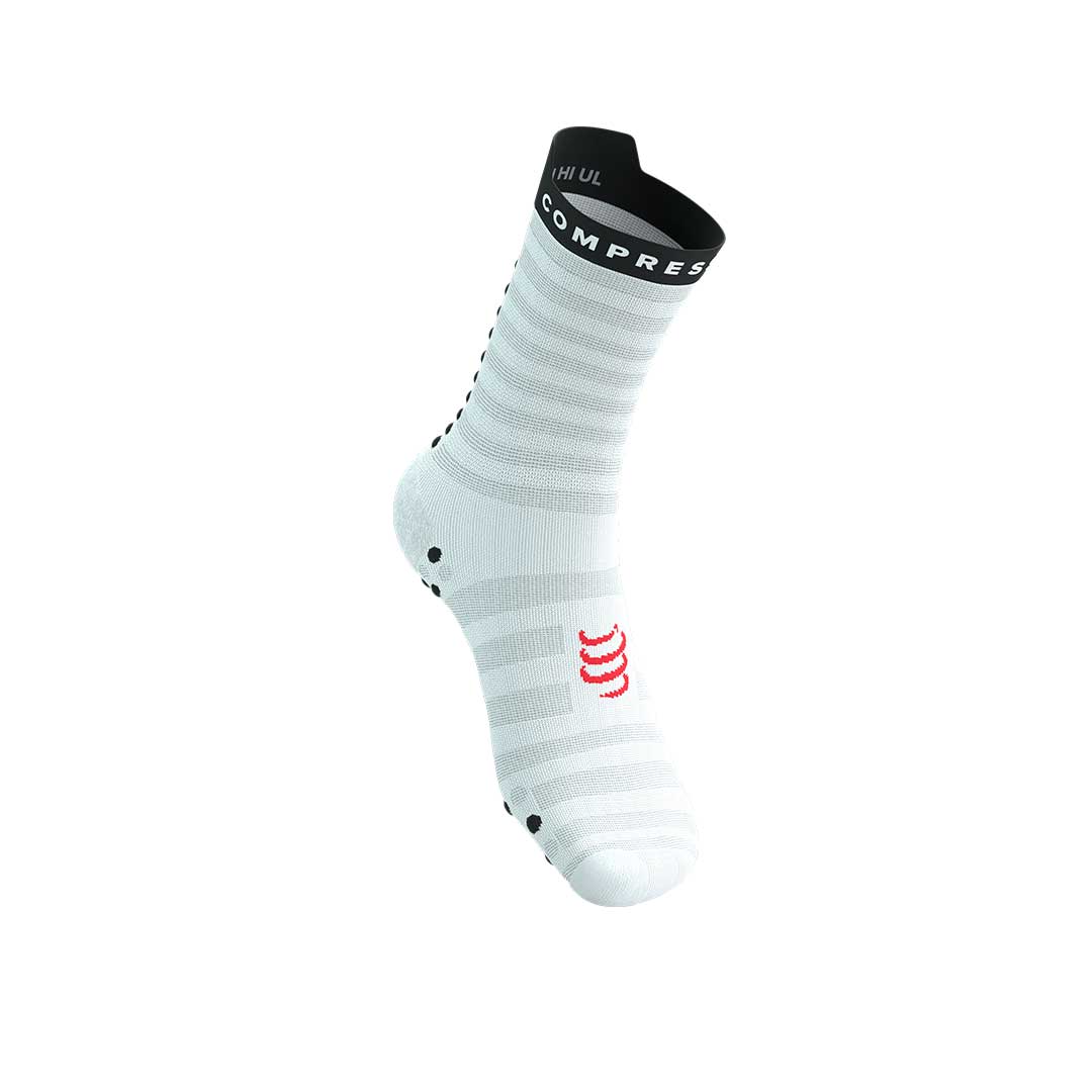 Pro Racing Socks v4.0 Ultralight Run High - WHITE/FLUO RED/BLACK
