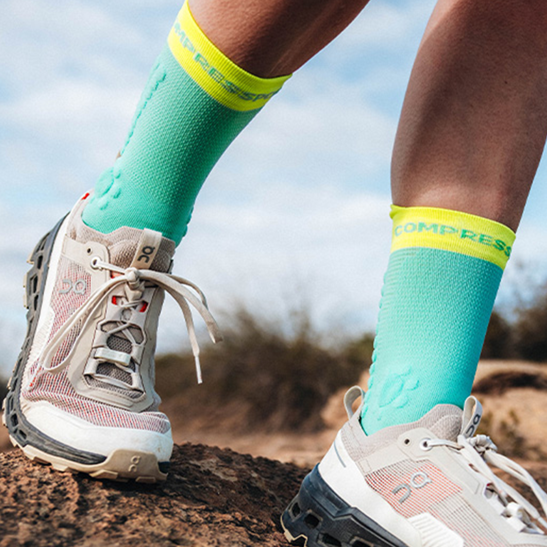 Pro Racing Socks Trail Shell Blue/ Safe Yellow