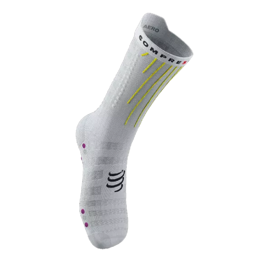 Aero Socks - White Safe Yellow Neo Pink