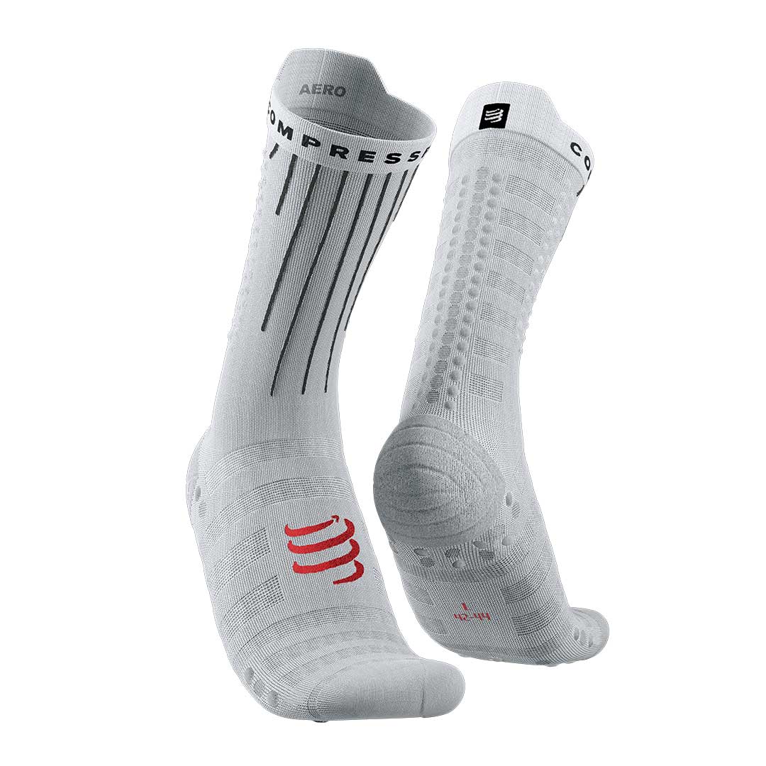 Aero Socks - WHITE/FLUO RED