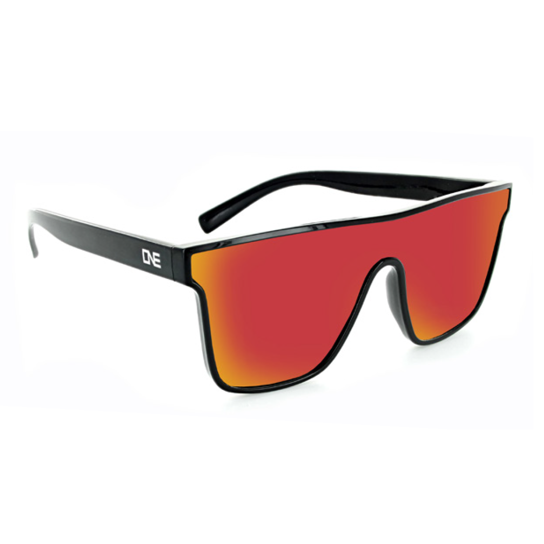 Mojo Filter Sunglasses Matte Black w Smoke Lens Red Mirror