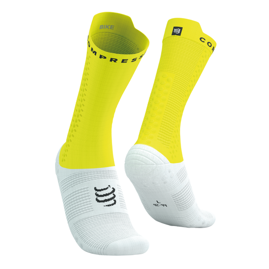Pro Racing Socks Bike White Safe Yellow