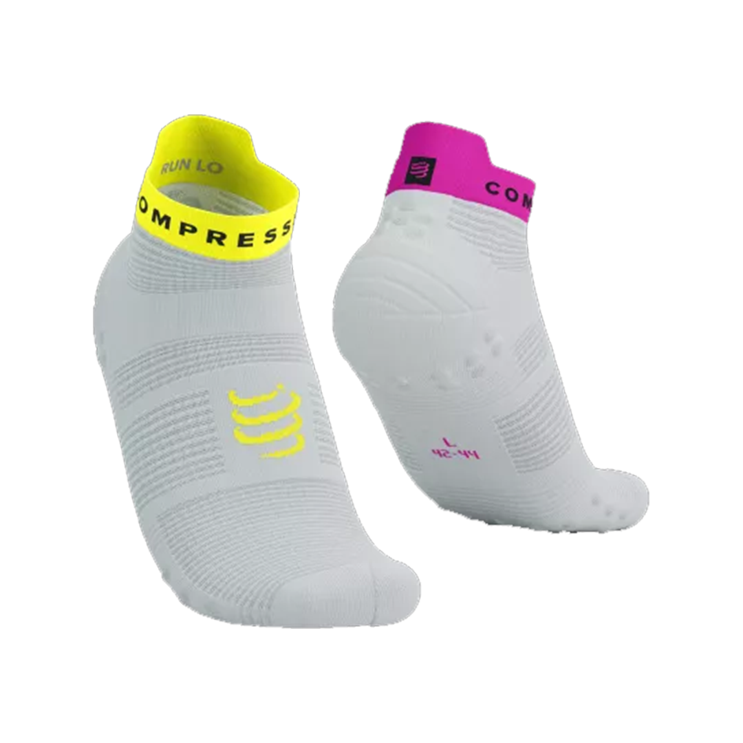 PRO RACING SOCKS RUN LOW WHITE SAFE YELLOW