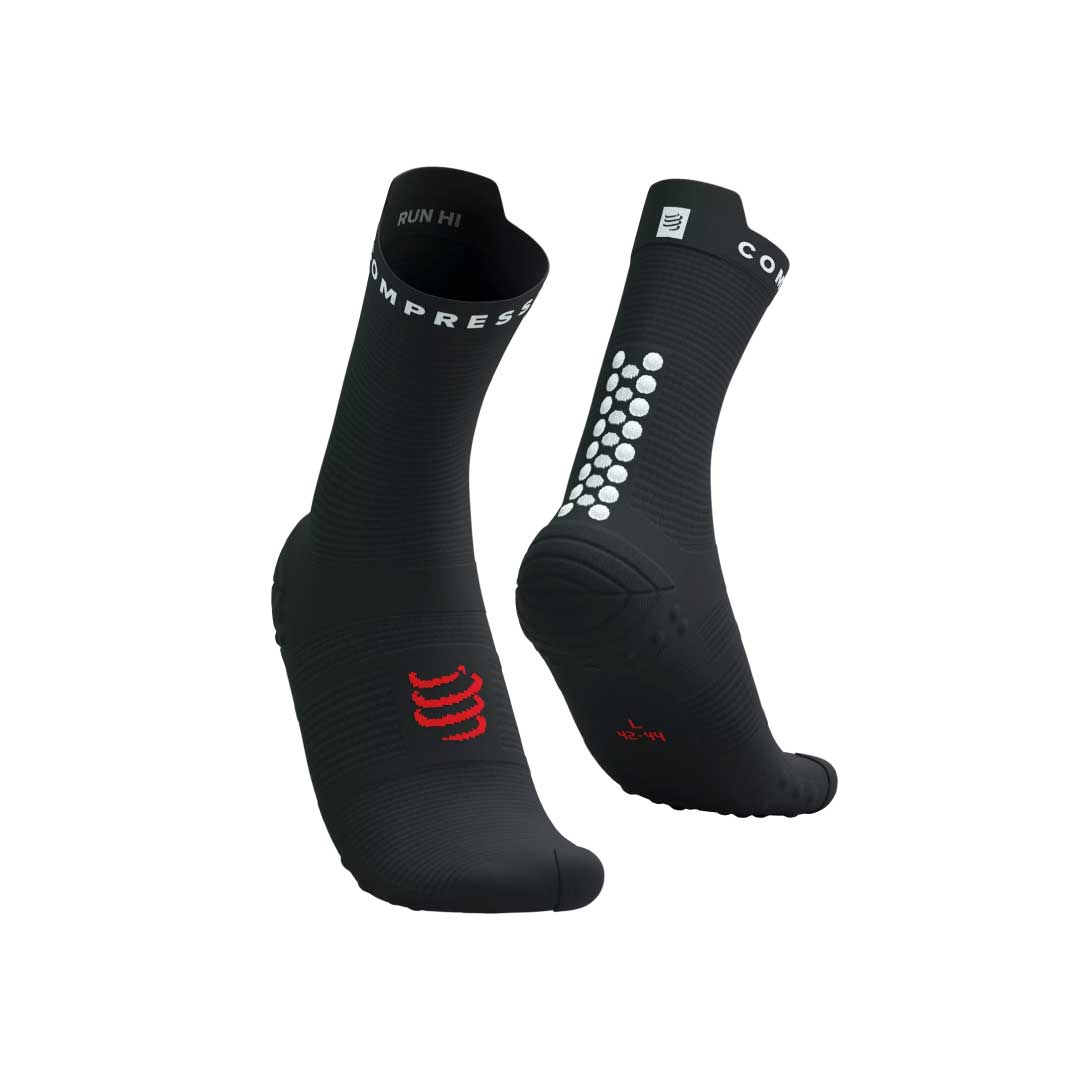 PRO-RACING SOCKS RUN HI BLACK WHITE