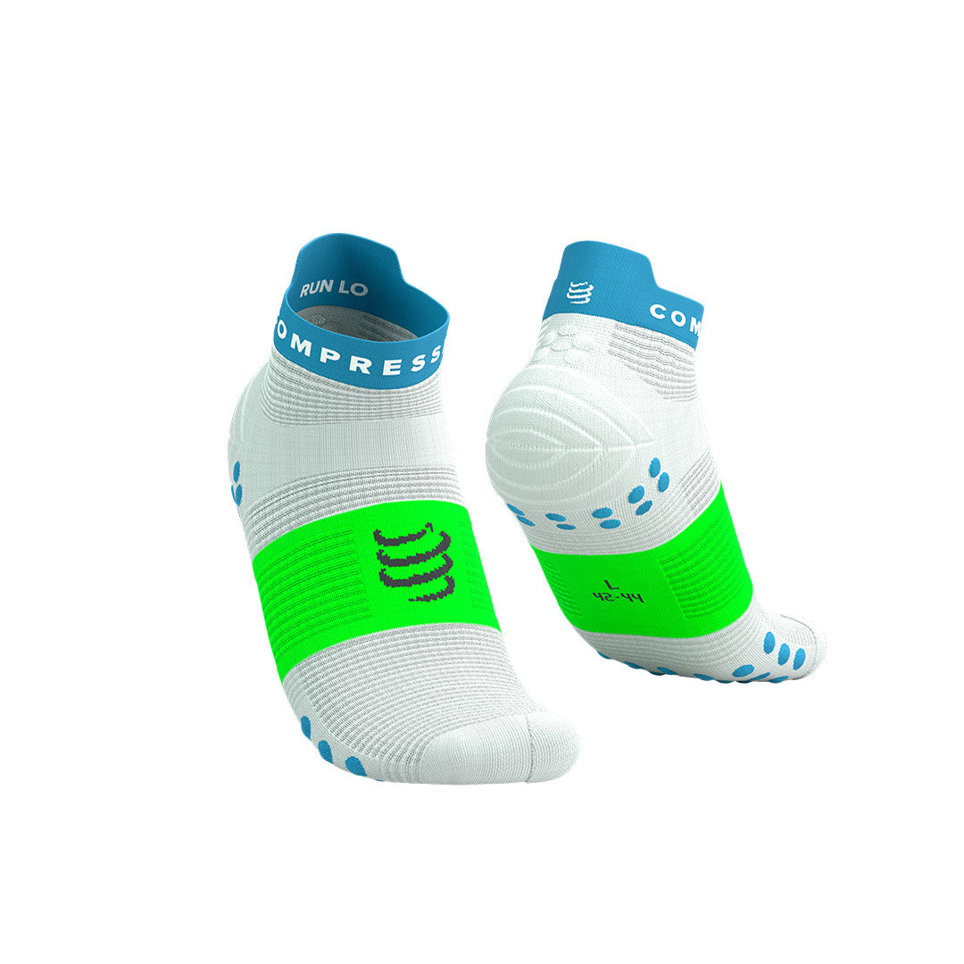 PRO RACING SOCKS V4.0 RUN WHITE NORSE BLUE NEON GREEN