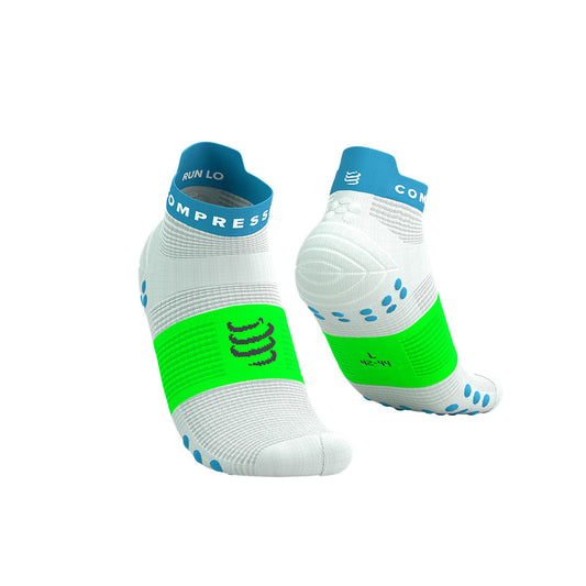 PRO RACING SOCKS V4.0 RUN WHITE NORSE BLUE NEON GREEN