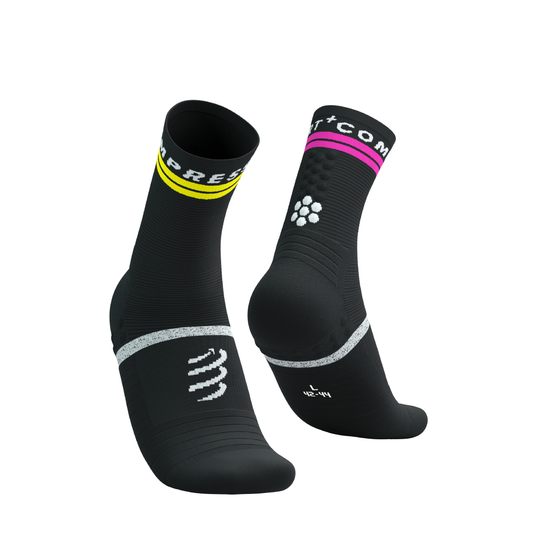 Pro Marathon Socks V2.0 - Black Safe Yellow Neo Pink