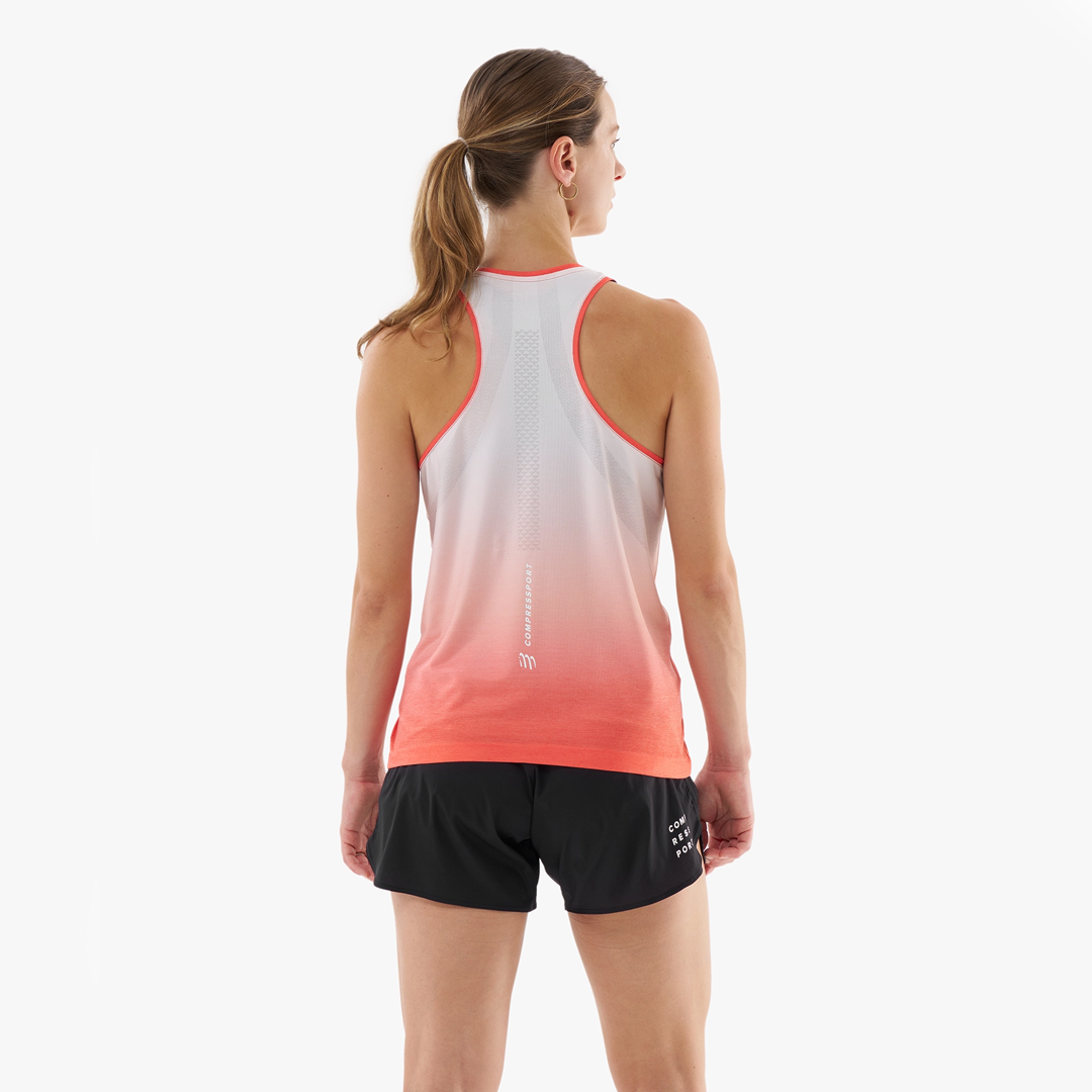 PERFORMANCE SINGLET WOMAN Fluo Red/White