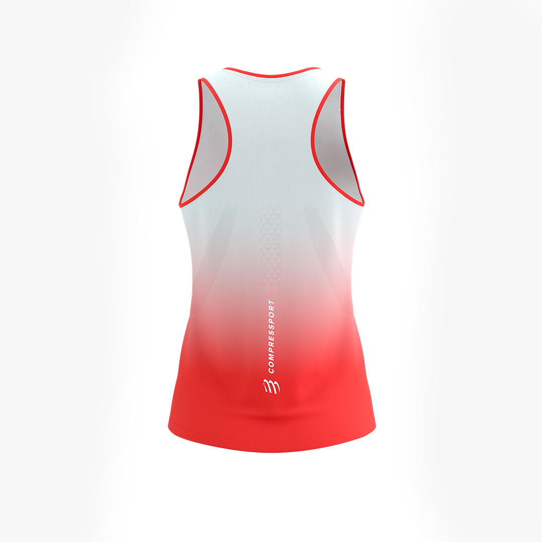 PERFORMANCE SINGLET WOMAN Fluo Red/White