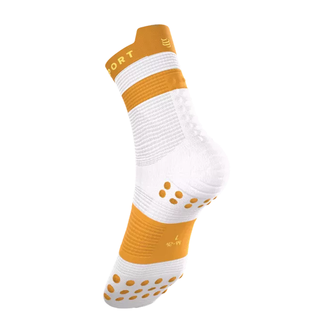 Pro Racing Socks V4.0 Run High - WHITE/SUNFLOWER