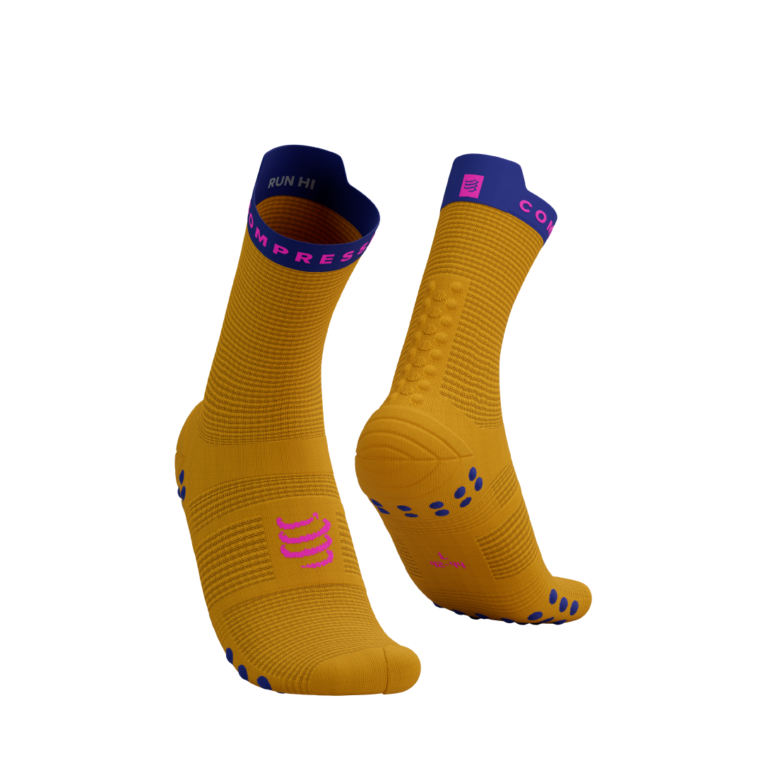 Pro Racing Socks v4.0 Run High - SAFFRON/DAZZ BLUE