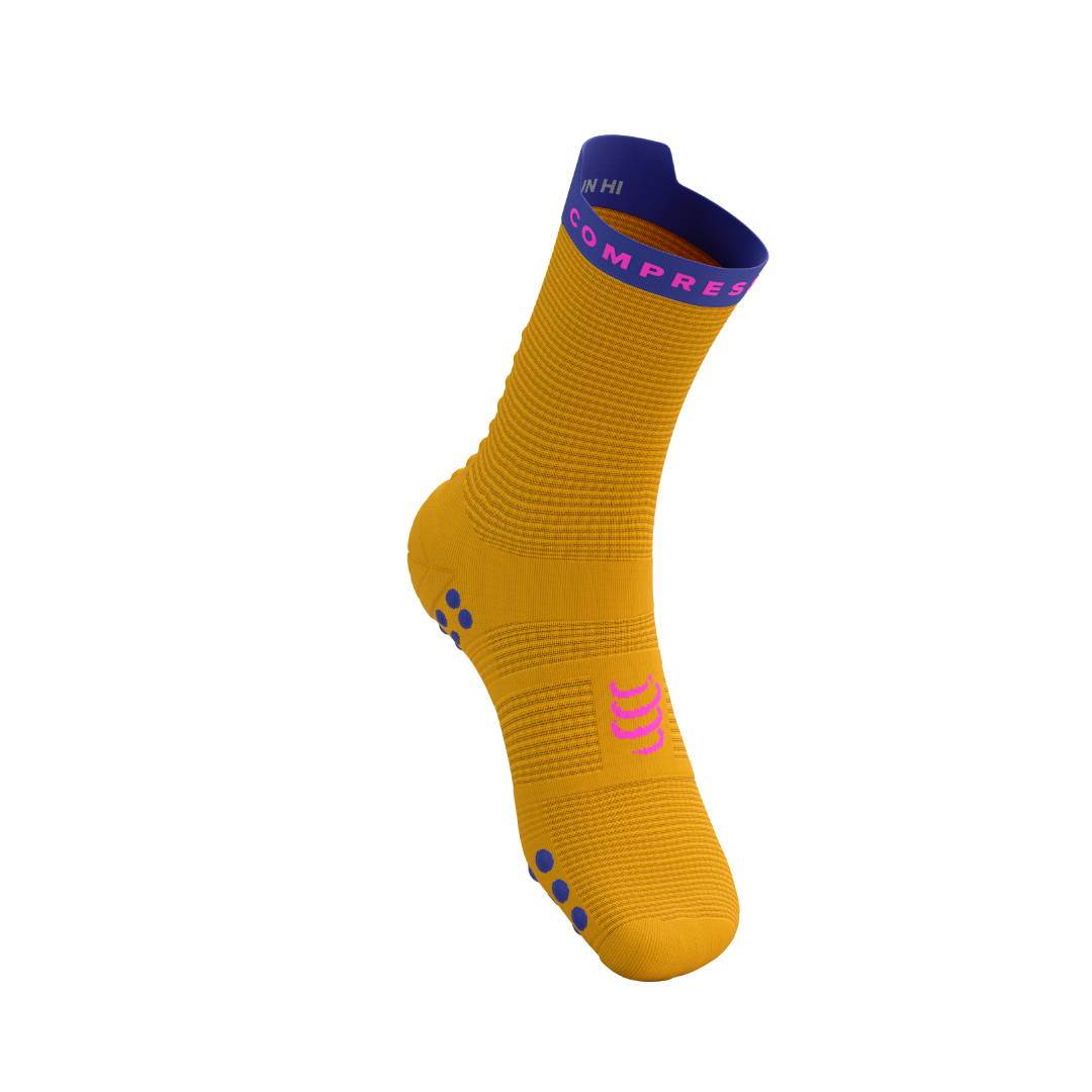 Pro Racing Socks v4.0 Run High - SAFFRON/DAZZ BLUE