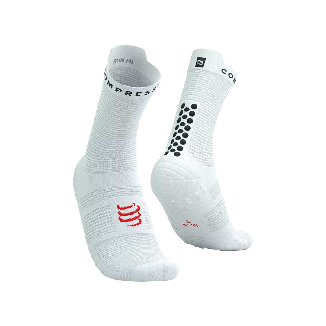 PRO-RACING SOCKS RUN HI WHITE BLACK