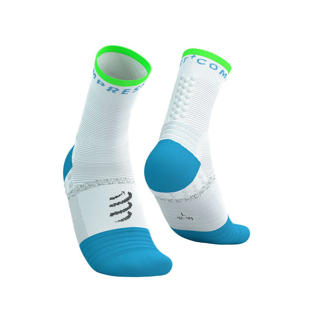 Pro Marathon Socks V2.0 -WHITE/NORSE BLUE/NEON GREEN