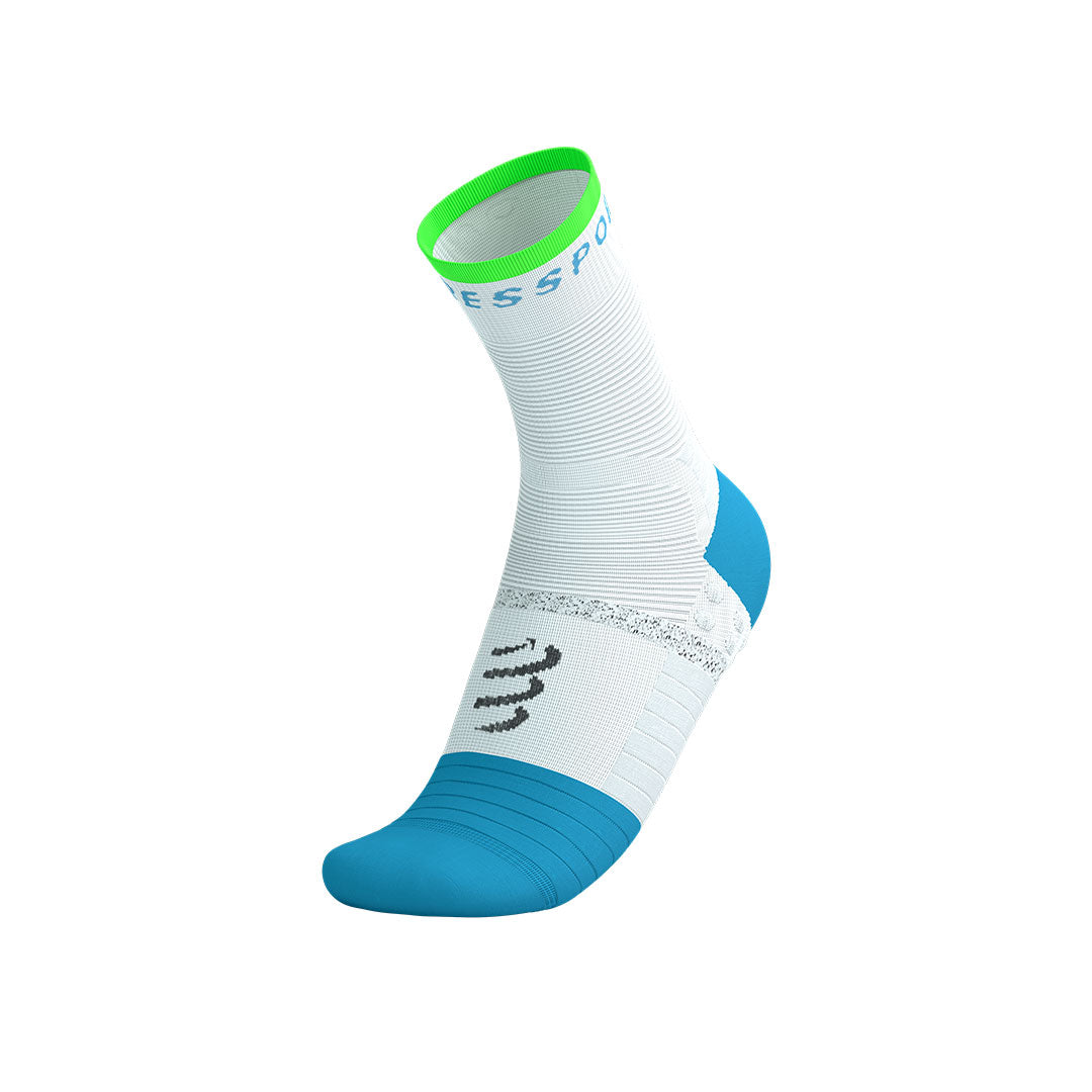 Pro Marathon Socks V2.0 -WHITE/NORSE BLUE/NEON GREEN