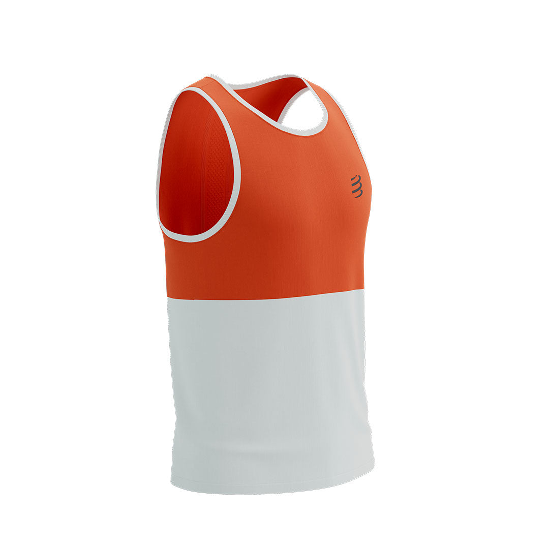 Performance Singlet M - Tigerlily/Star White